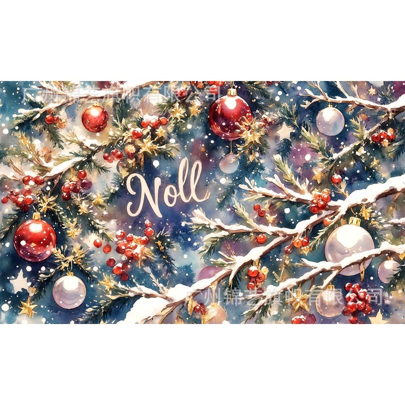 2025 新しいクリスマス背景布サンタクロース雪だるま油絵スタイルバナーホリデーパーティー装飾雰囲気|undefined
