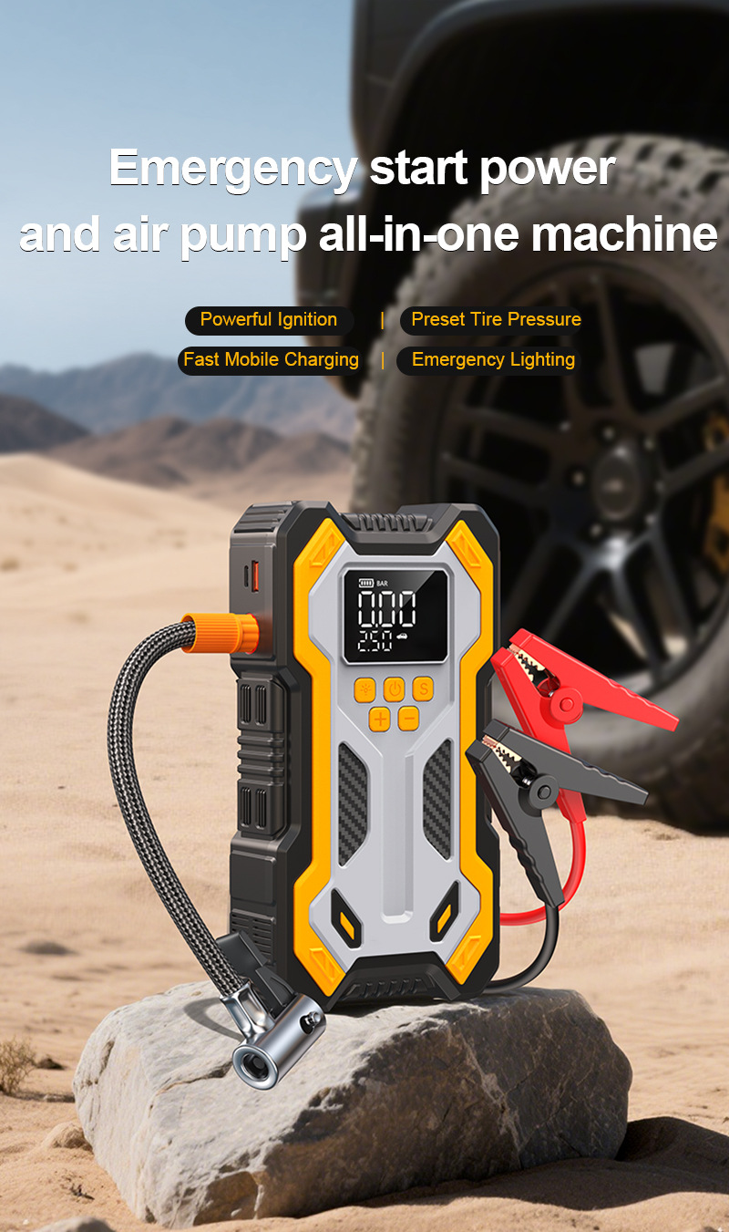 [N3] Cross-Border Car Emergency Jump Starter with Air Pump and Power Bank, Portable Battery Ignition Starter
