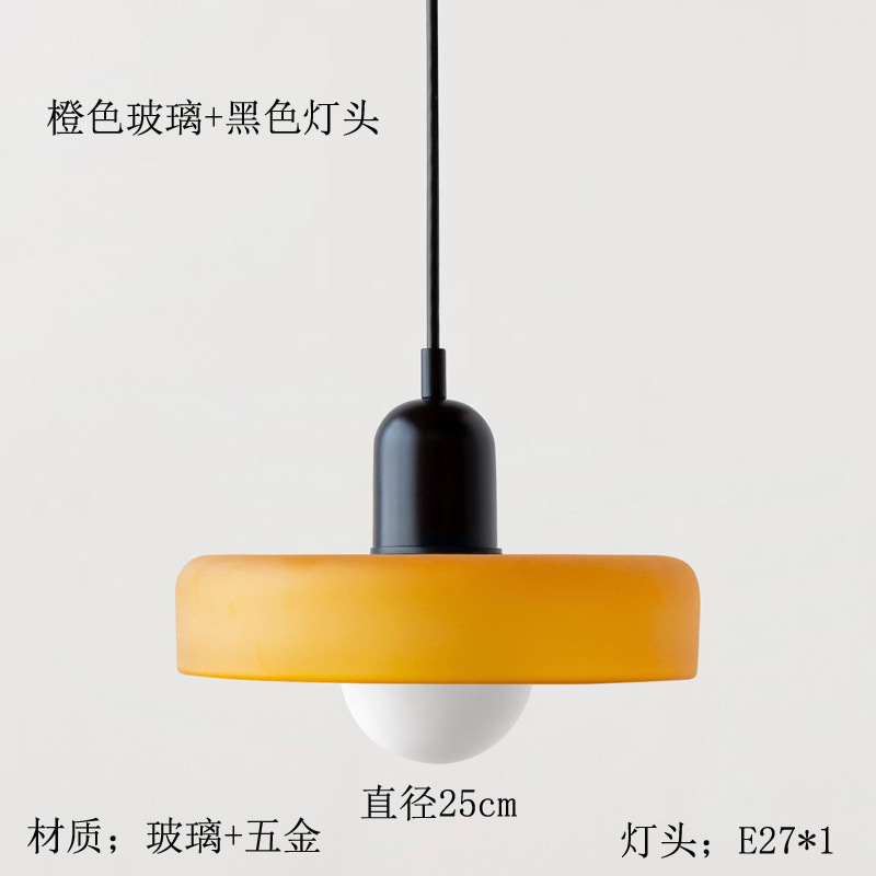 Lámpara de vidrio de colores nórdica creativa simple mesa de comedor moderna dormitorio bar hotel cabezal de cama candelabro colorido comedor