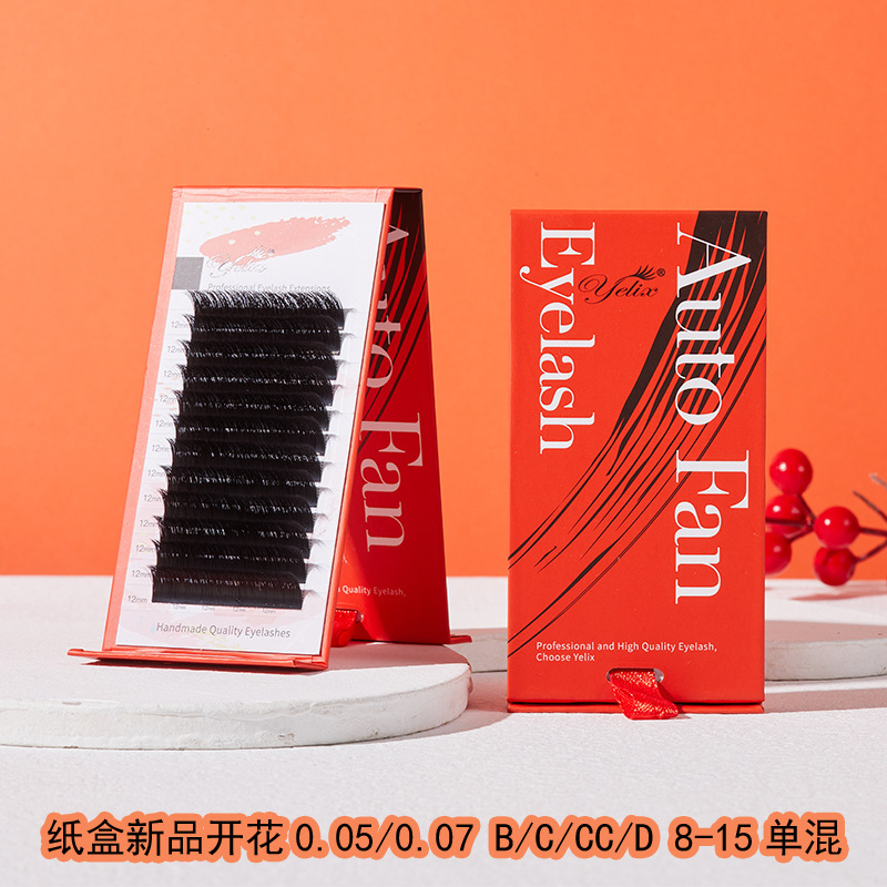 Fábrica de pestañas europeas y estadounidenses de una sola raíz suave densa falsa pestañas simulación natural de gran capacidad un segundo flores injerto pestañas