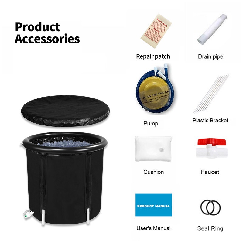 New Cross-Border Folding Ice Bucket, Thickened Bath Tub, Pvc Inflatable Bathtub, Household Bath Tub, Portable Bath Tub