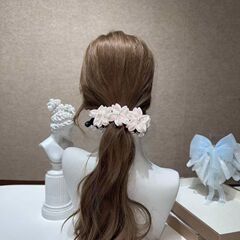 香蕉夹2025爆款发夹超仙淡粉花朵新款轻奢头饰漂亮公主蝴蝶结发饰