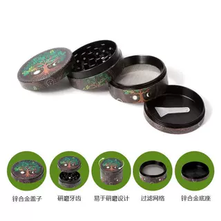 跨境热销uv彩印全包磨烟器 50mm四层锌合金多色金属研磨器GRINDER
