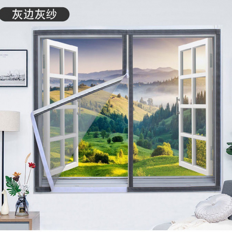 Malla de ventana de malla de malla de pantalla autoinstalada para el hogar con cifrado a prueba de mosquitos, ventana de pantalla, tira autoadhesiva, cortina de pantalla de ventana, malla simple y sin perforación al por mayor image 5