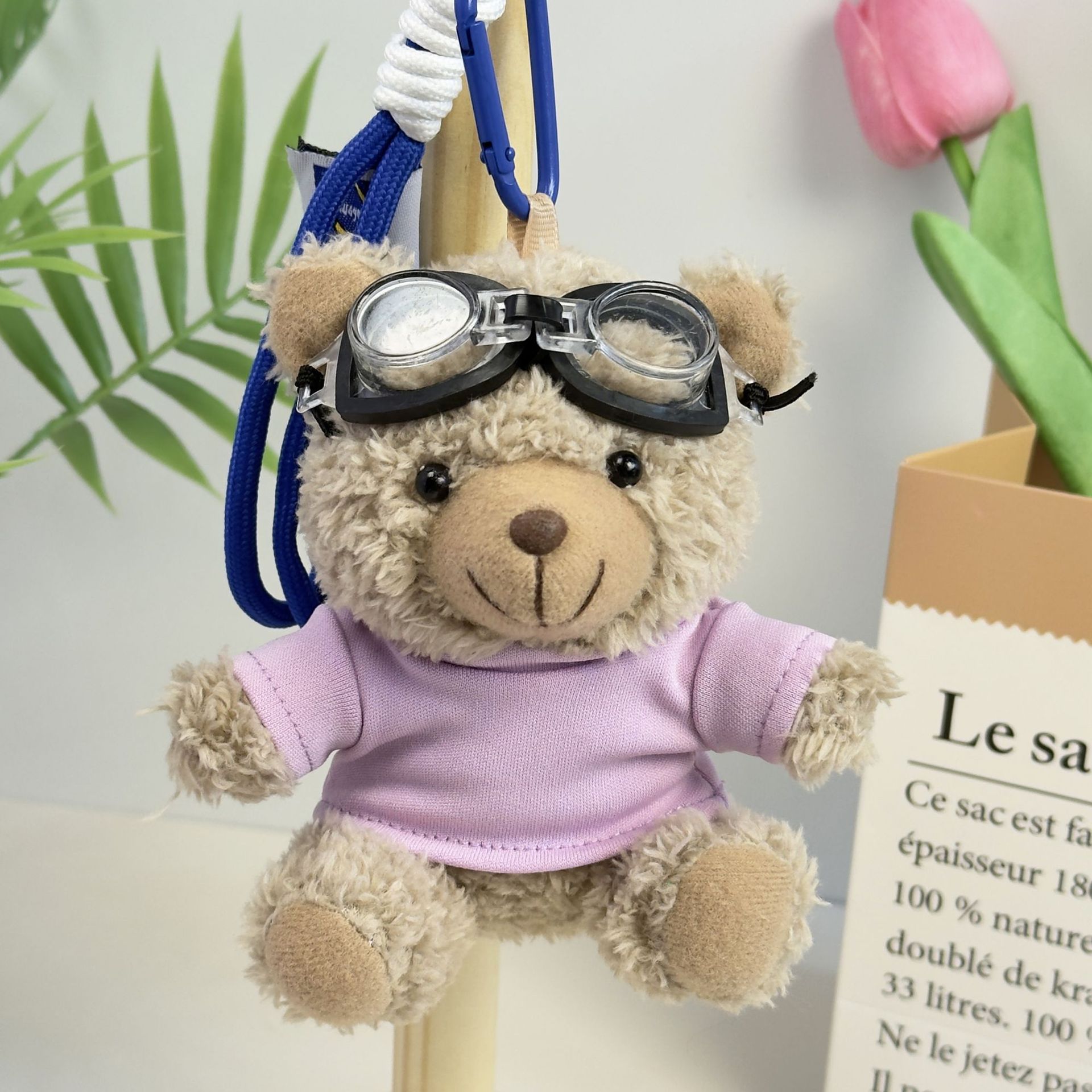 Suéter Teddy Bear Keychain bolsas colgantes muñecas de peluche creativas lindas gafas piloto Teddy Bear
