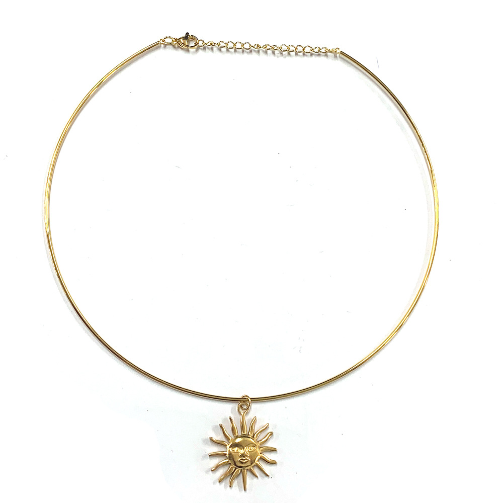 Wholesale Jewelry Casual Simple Style Sun Shell Titanium Steel Beaded Pendant Necklace display picture 11