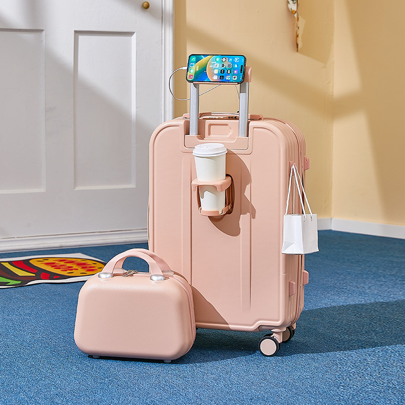 Maleta de equipaje para mujer, maleta pequeña y ligera de 20 pulgadas con contraseña de color caramelo, maleta con 24 ruedas para hombre, personalización al por mayor