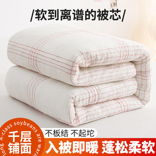 Wholesale Imitation Cotton Quilt, Chemical Fiber Fish Scale Mesh Quilt, Thickened Quilt Core, Student Dormitory Mattress, Double Quilt