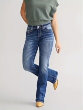 W 13840 Embroidered Flared Jeans ����΢���� �羳��Ӧ����