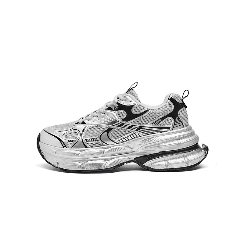 Augustion Silver Daddy Shoes Mujer 2025 Nuevo verano casual retro running zapatillas de malla de suela gruesa