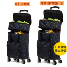 跨境购物车买菜车大容量可扩展万向轮飞机轮五轮小推车可拆卸折叠