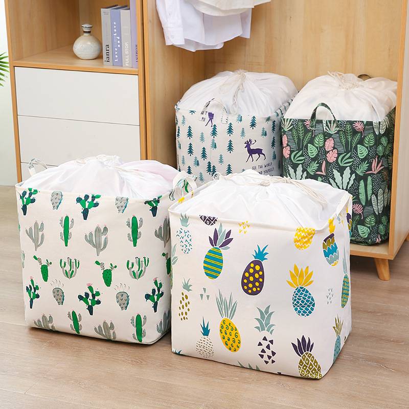 Giant Dirty Clothes Storage Basket Foldable Toy Storage Box Drawstring Dirty Clothes Basket Moving Clothes Quilt Storage Bag