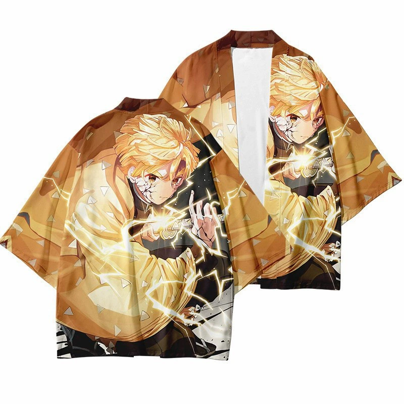 Первые часы аниме Ghost Destroy Digital Printing Covered Cloak Cloak Kimono Weaving