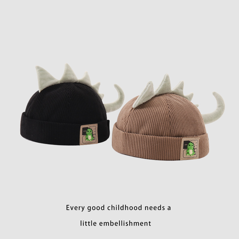 Gorro de melón para bebé – dinosaurio, velcro ajustable, invierno cálido, lindo y práctico image 2
