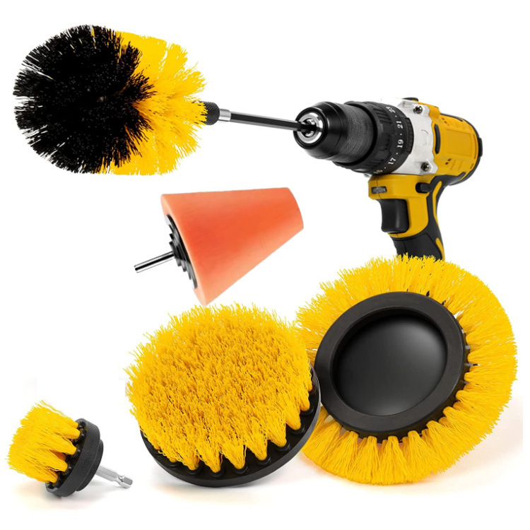 亚马逊热卖电钻刷套装6件套电钻清洁刷电钻锥形海绵套装缝隙刷头