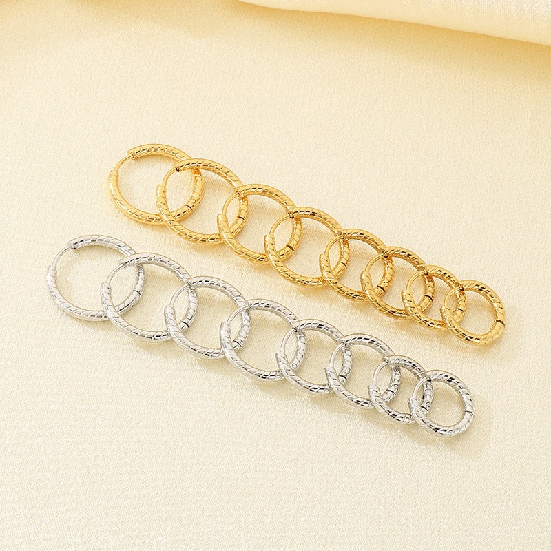 Pendientes de aro geométricos para mujer aros de acero inox_voghion.com
