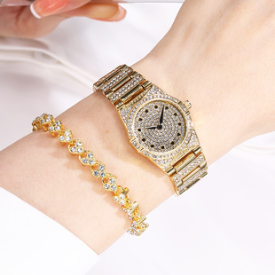 (Cross-border trading), gold watch, bracelet, swiss watch, new collection, light luxury style, diamond encrusted