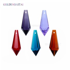 全機磨水晶尖珠ペンダント38mm真色アクセサリー材料部品氷凌珠中南柱7808