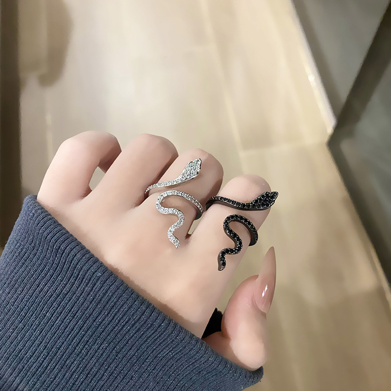 極簡個性輕奢蛇形設計師戒指女小眾設計感開口食指輕奢網紅ins潮