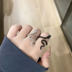 極簡個性輕奢蛇形設計師戒指女小眾設計感開口食指輕奢網紅ins潮