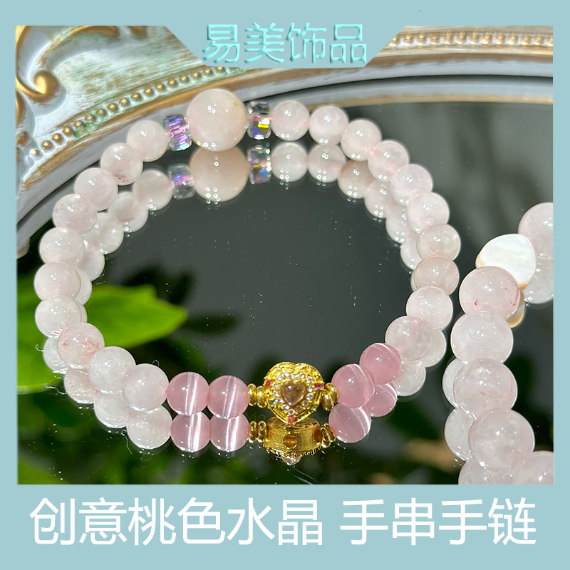 Creative peach organic high quality crystal bracelet