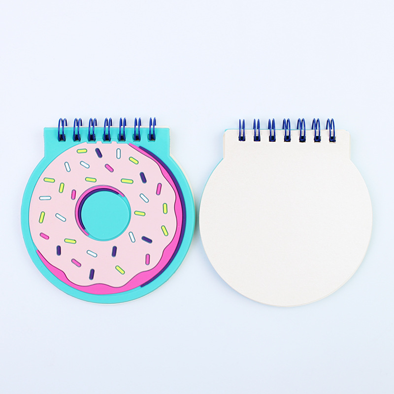 Cubierta de silicona pequeña bobina libro mini dibujos animados especial en forma de cuaderno papelería creativa forma de animal lindo con pluma