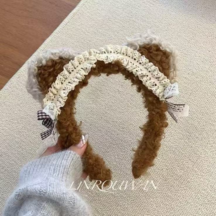 遊園地の女の子のかわいいぬいぐるみパンダフィーベア耳カチューシャ女性の写真ヘアピン洗顔カチューシャヘアアクセサリー|undefined