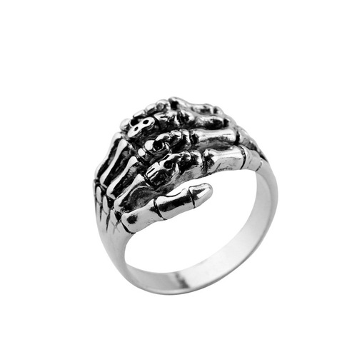New personalized retro punk skull ghost claw poker clown number 8 round ring men's ring