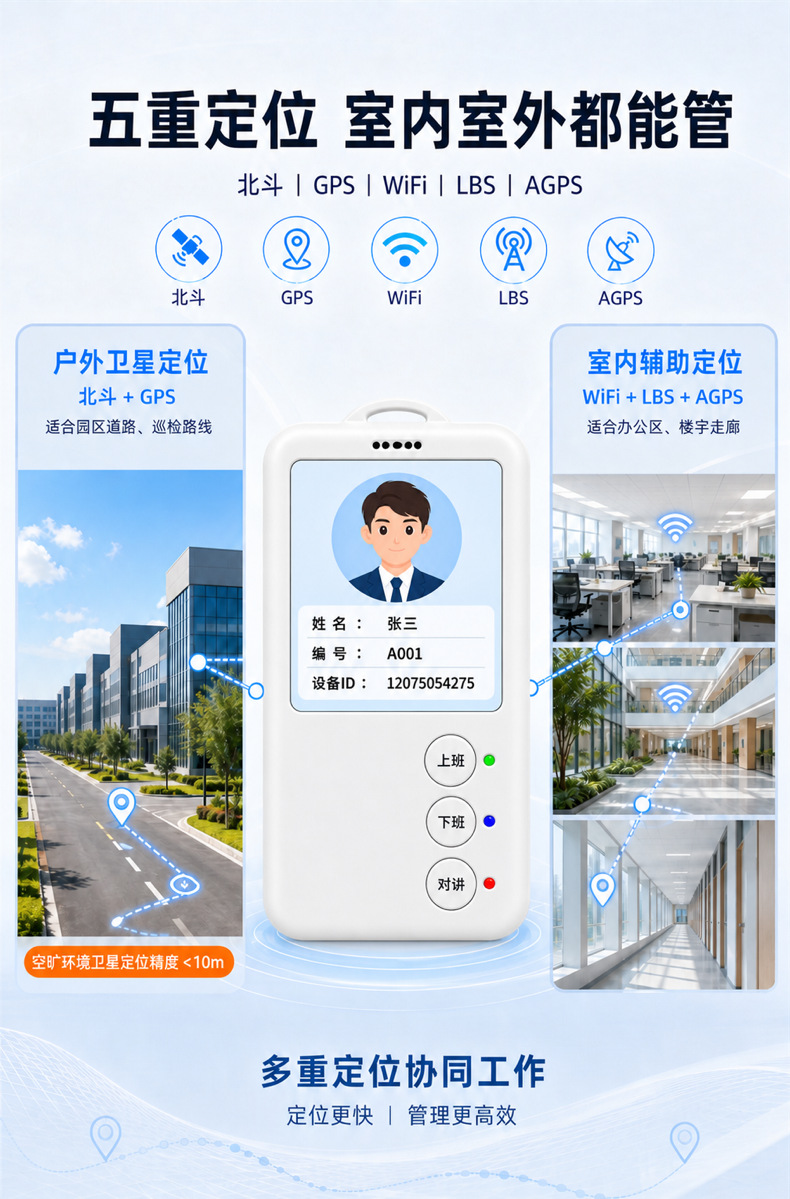 4G electronic work badge personnel locator, employee location tracking, attendance check-in, public network intercom, intelligent Beidou GPS positioning
