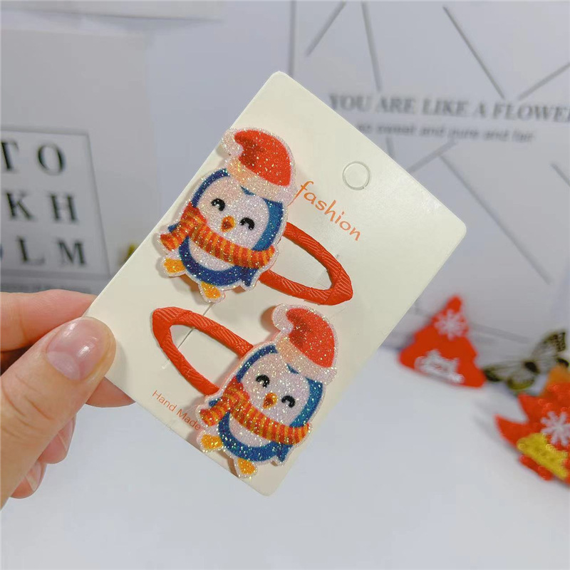 22g Weight Hair Clip Hair Accessories Type 1 Pair Quantity Street Occasion Christmas Festival Cartoon Pattern Girl'S Gender Classic Style Style Christmas Classic Style Girl'S Cartoon Hair Clip 6