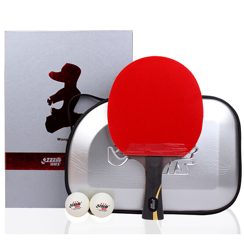 Red Double Happiness Table Tennis Racket King Gift Box Wang Liqin Champion Racket Wang Finished Horizontal Racket Fl Gift Box Others