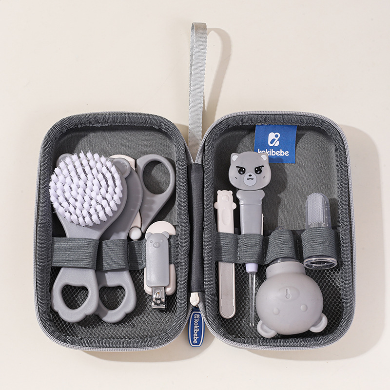 Kit de Cuidado para Bebé de Plástico y Acero al Carbono con Peine y Cepillo