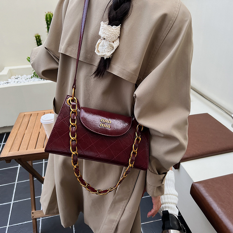 跨境腋下包小香风菱格链条包女2025秋冬新款百搭单肩包通勤斜挎包|undefined