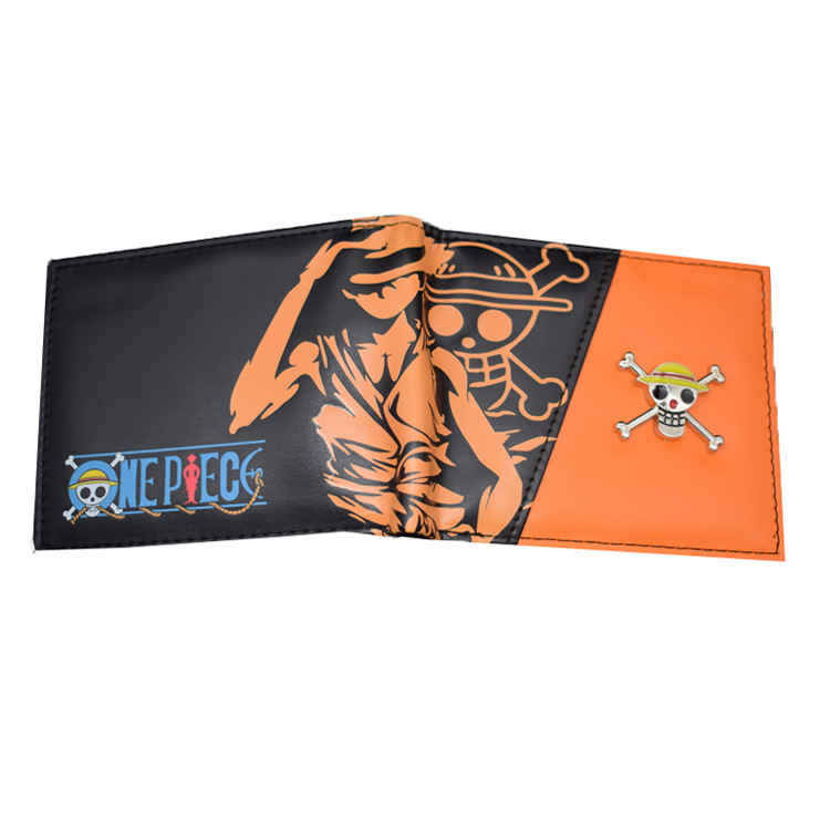 Wallet Manufacturer New Anime Peripheral One Piece Luffy Cartoon Wallet Pu Men's Wallet Spot Wholesale