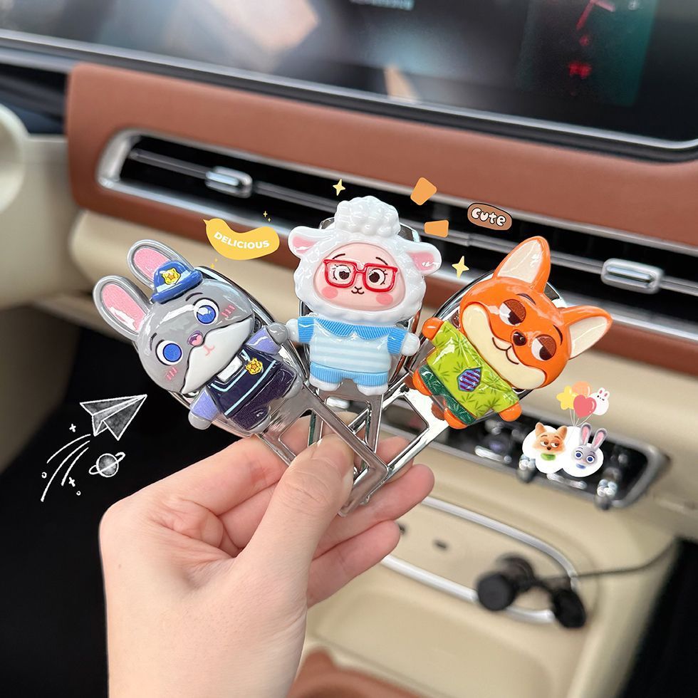 Judy Nick Zootopia Car Seat Belt Plug Extension Holder Cute Car Interior Accessories