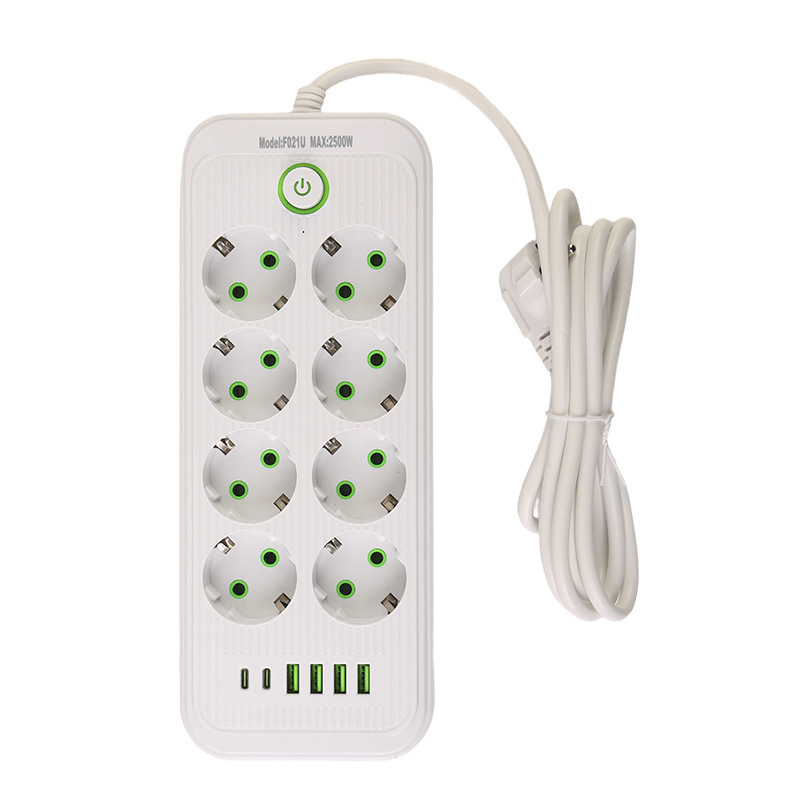 Caja de interfaz europea 4USB + 2Type-c empaquetada con cáscara negra con cáscara blanca de comercio electrónico transfronterizo ruso