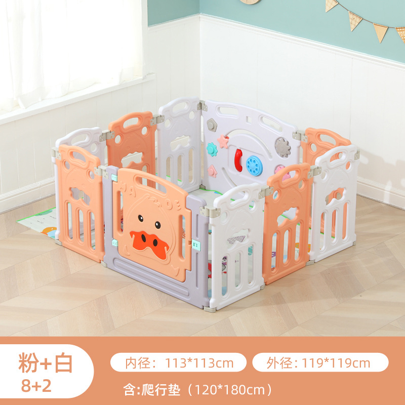Pink and white 8+2+ crawling mat