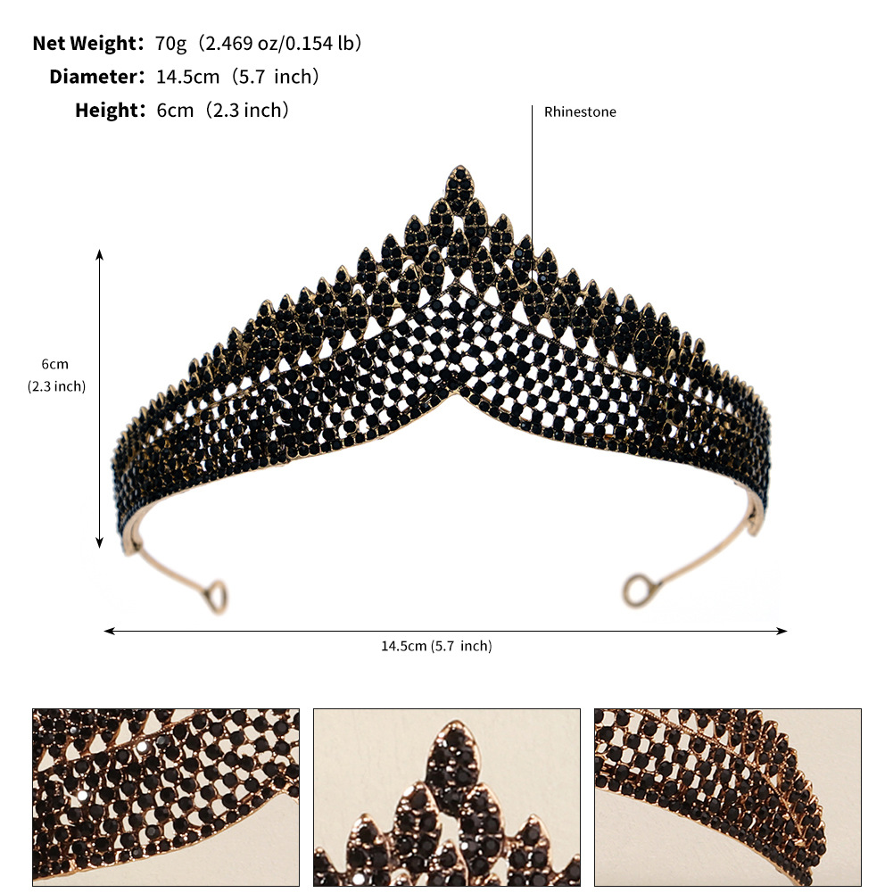 240g Weight Crown Hair Accessories Type Rhinestones, Pearl Inlay Material 1 Piece Quantity Wedding, Party Occasion Alloy Material Halloween Festival Crown Pattern Women's Gender Inlay Design Cool Style Style Halloween Cool Style Women's Crown Alloy Inlay Rhinestones Pearl Crown 29