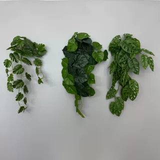 仿真龟背叶壁挂 3D打印绿萝叶塑料假花藤条植物墙装饰洞洞叶盆栽