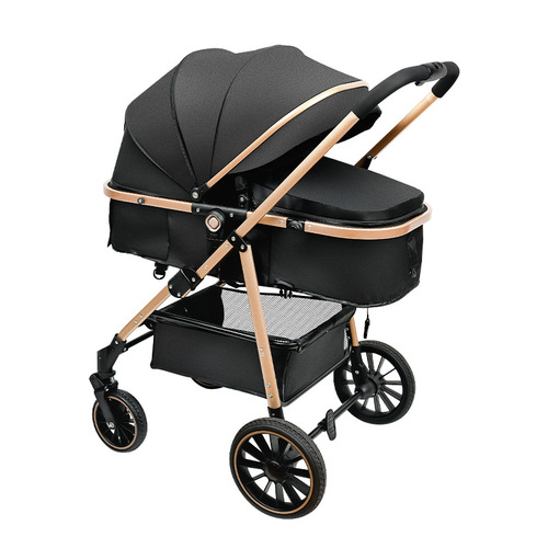 Yinglaier baby stroller is lightweight, can sit and lie down, and has a high view of sleep. Blue reversible newborn baby stroller.