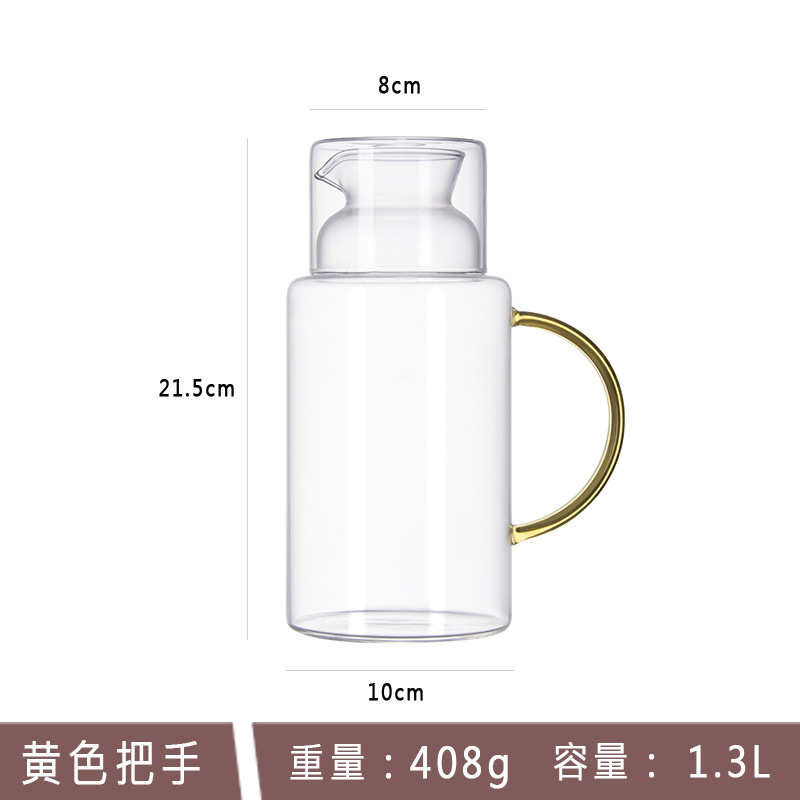 Retro hervidor de agua fría de vidrio resistente a altas temperaturas, hervidor de agua fría de vidrio abierto fría y grueso, refrigerador doméstico sin plomo