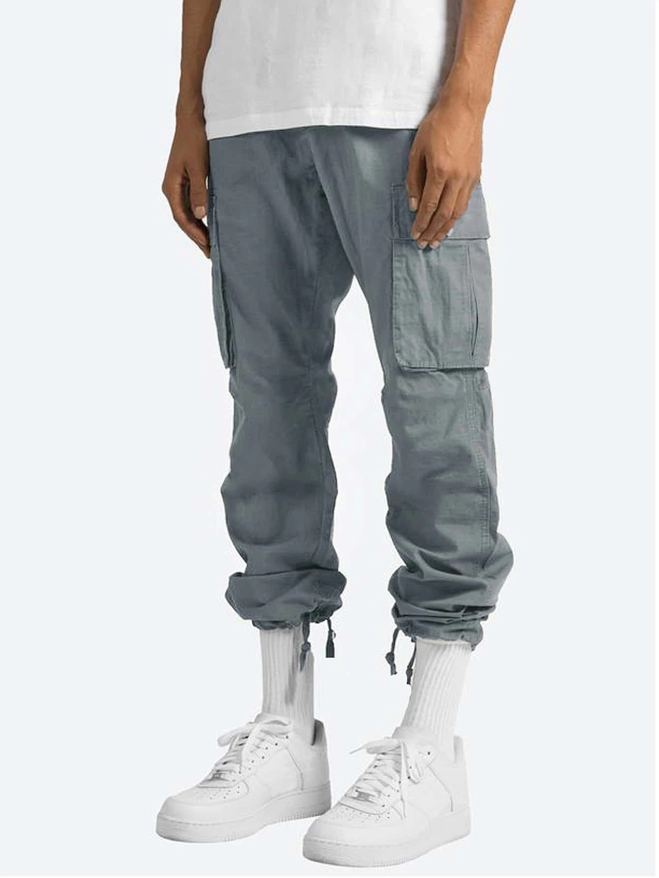 Pantalons décontractés pour hommes, nouveaux vêtements de travail d'été pour hommes avec cordon de serrage, pantalons décontractés multi-poches_voghion.com