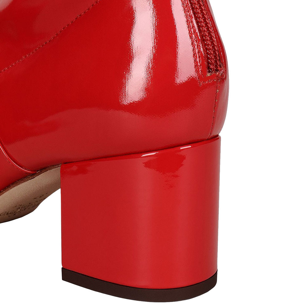 Red Patent Leather Over The Knee Boots With Square Heels For Women_voghion.com
