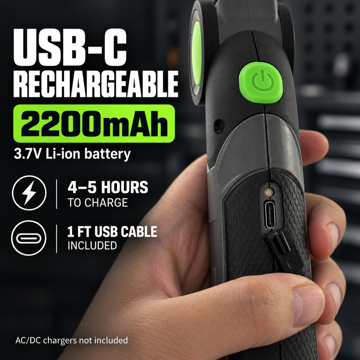 Cross-Border Rotating Auto Repair Work Light Led Rechargeable Emergency Inspection Light with Strong Magnetic Attachment for Car Maintenance and Inspection