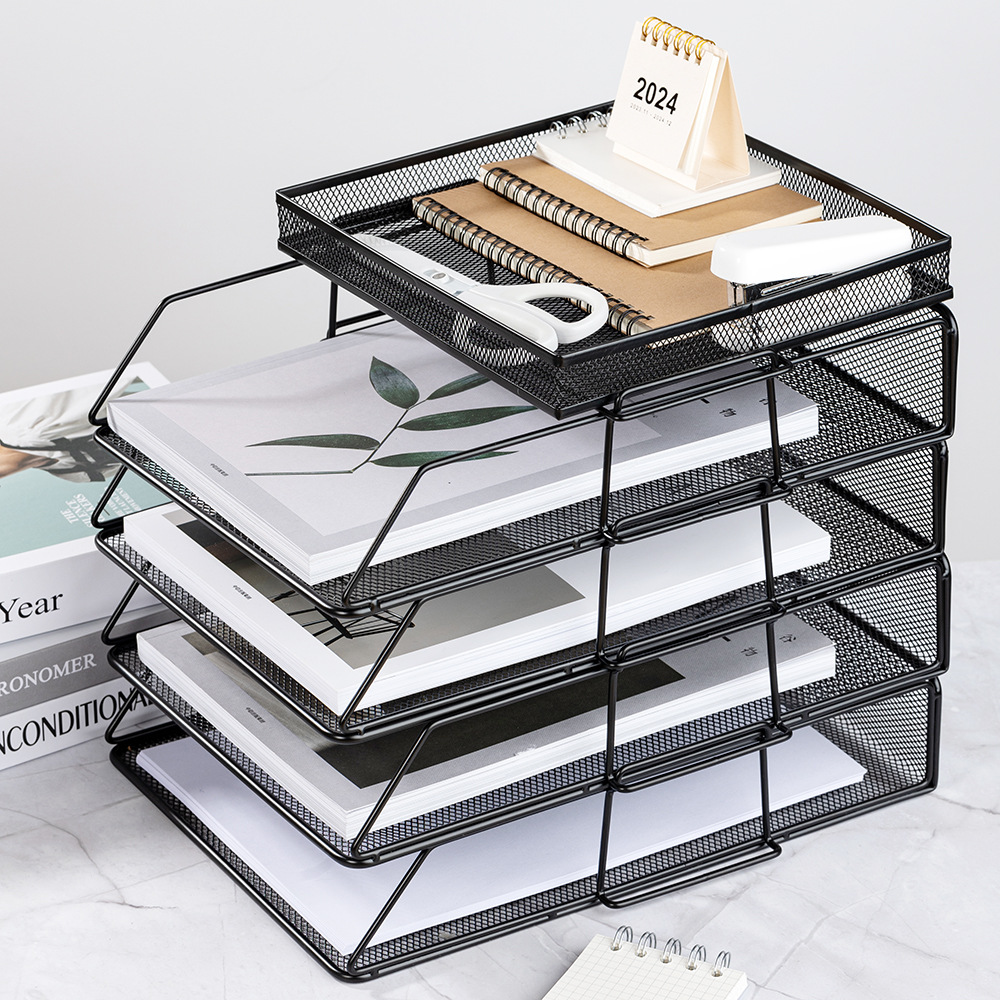 Rack de almacenamiento de escritorio rack de archivos multi-capa de metal rack de almacenamiento de archivos rack de almacenamiento de escritorio caja de almacenamiento de marco de archivo