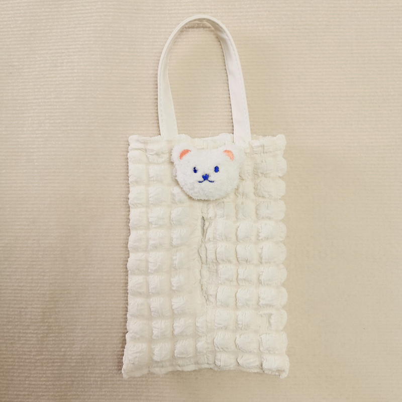 Korean-style cute bear tissue box cover for car seat backs, suitable for babies and children