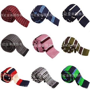 Business Formal Tie Cross-Border Wholesale Wedding Groom Groomsmen Work Security Uniform Knitted Flat Tie for Men