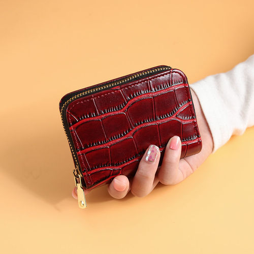 New card holder for women, compact, multi-card slots, large-capacity card holder, anti-degaussing, anti-theft brush, women's two-in-one wallet card holder