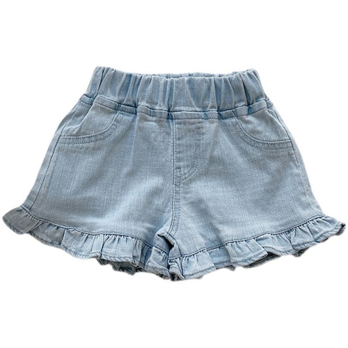 Girls' stylish soft denim shorts  summer new Korean style baby fungus hot pants children's fashionable pants