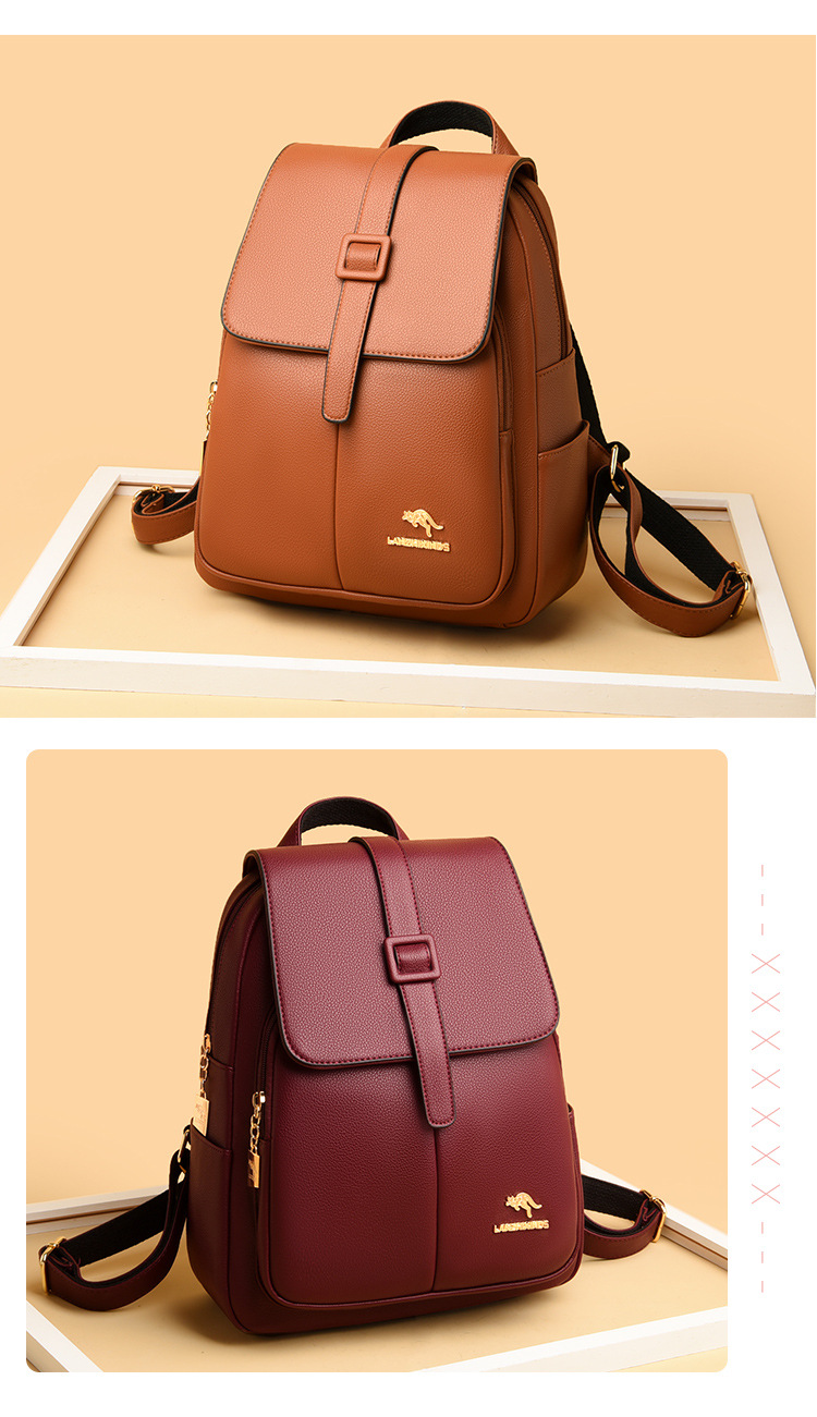 Korean Fashion Kangaroo Solid Color Backpack Wholesale Nihaojewelry display picture 2